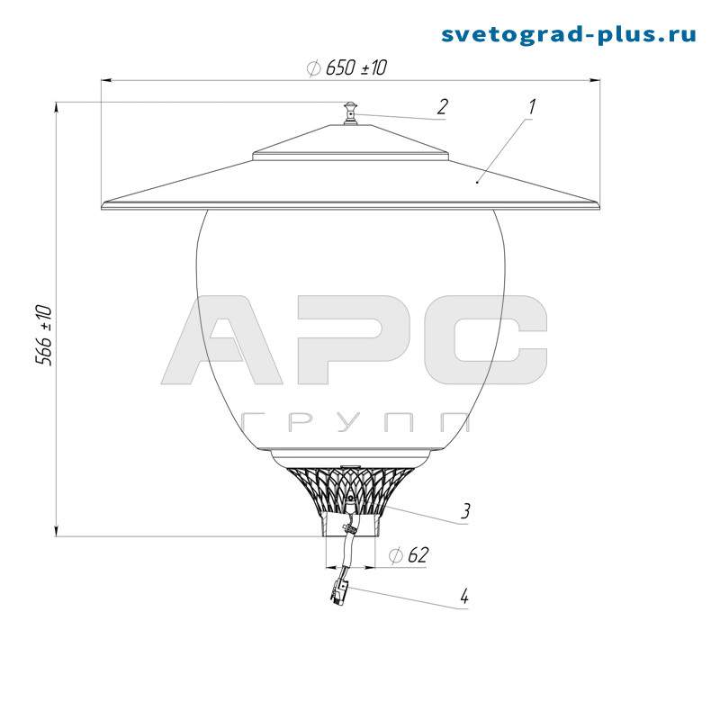 GALAD Дон Кихот LED-40-СПШ/Т60 (3700/750/RAL7040/D/0/GEN1)