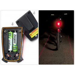 Фонарь V-052 велосипедный с лазерной подсветкой, 5 LED + 2 красных лазера, на 2xAAA