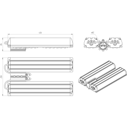 Светильник уличный консольный SVT-STR-MPRO-53W-45x140-DUO-C 104Вт 18064Лм 5000К IP67