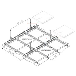 Светильник офисный SVT-ARM-Clip-in-27W-IP54-M-4000K 28Вт 3250Лм 4000К IP54