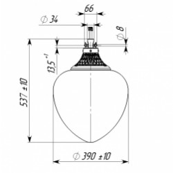 GALAD Капля LED-40-СПШ/С1 (3700/750/RAL7040/D/0/GEN1)