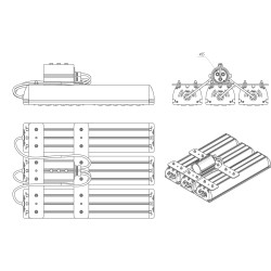 Прожектор светодиодный SVT-STR-MPRO-61W-TRIO-C 180Вт 29820Лм 5000К IP67